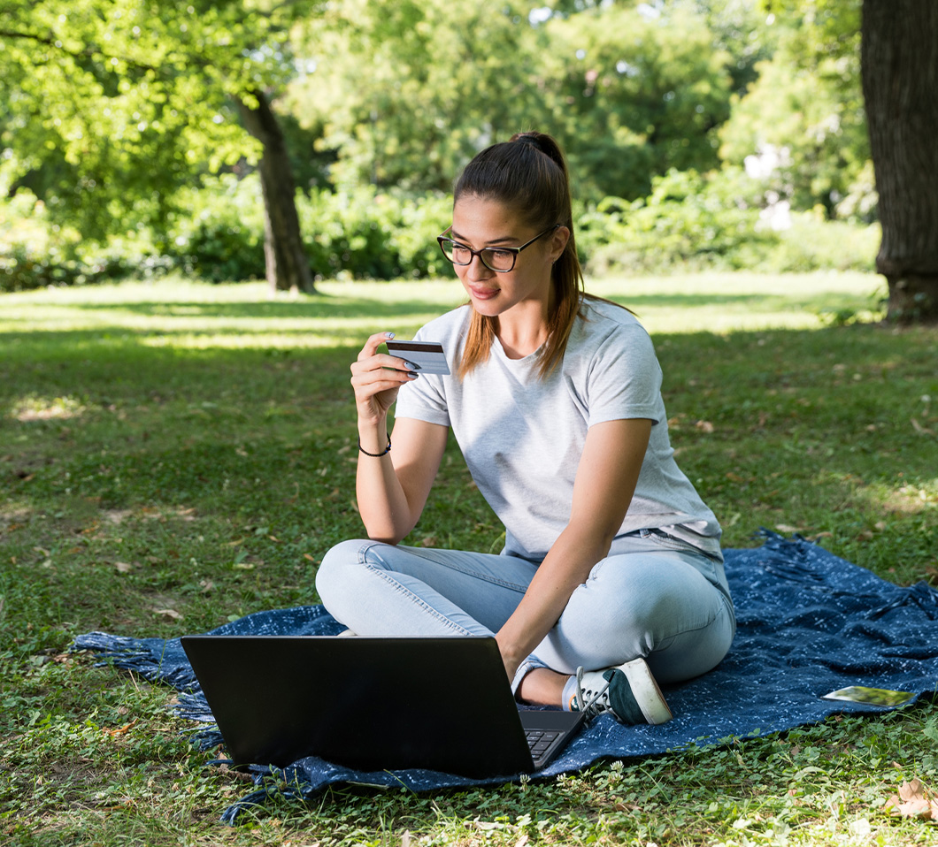 young student on laptop