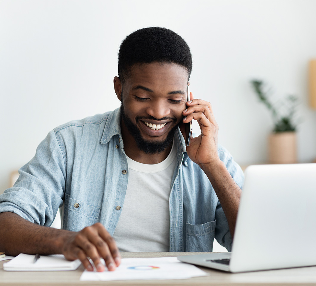 young man on laptop